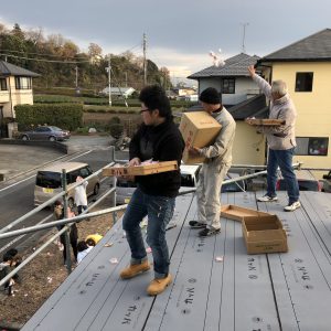 富士市で餅まき、工務店