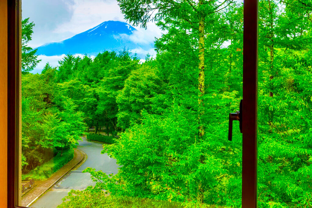 窓から眺める富士山