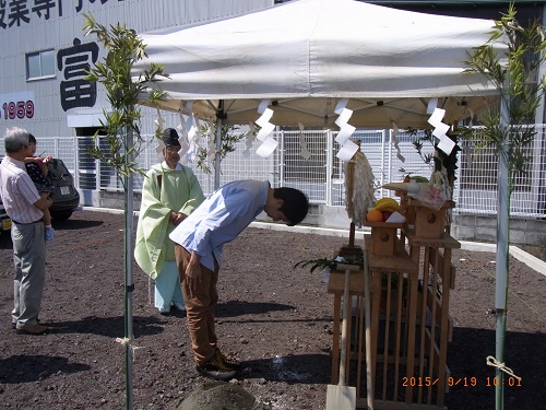 富士宮市小泉　新築現場での地鎮祭