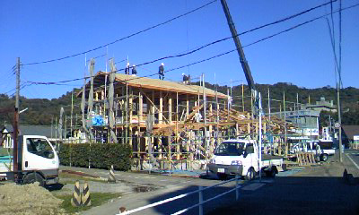 沼津で、癒しの美容室のある木の家、上棟しました。